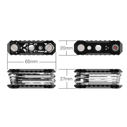 Vlogger Folding Screwdriver and Hex Key Utility Multi Tool (Black)