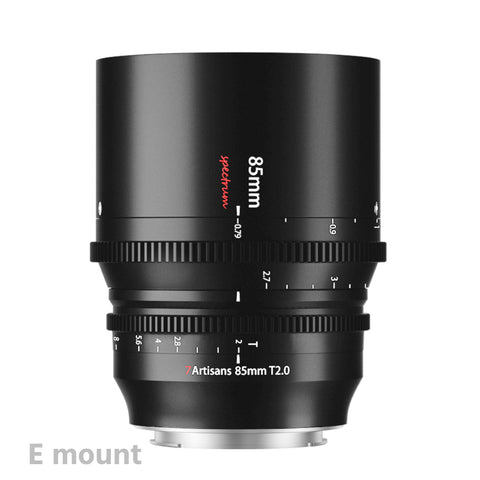 7Artisans 85mm T2.0 Full Frame Cine Lens E/L/Z/R mount