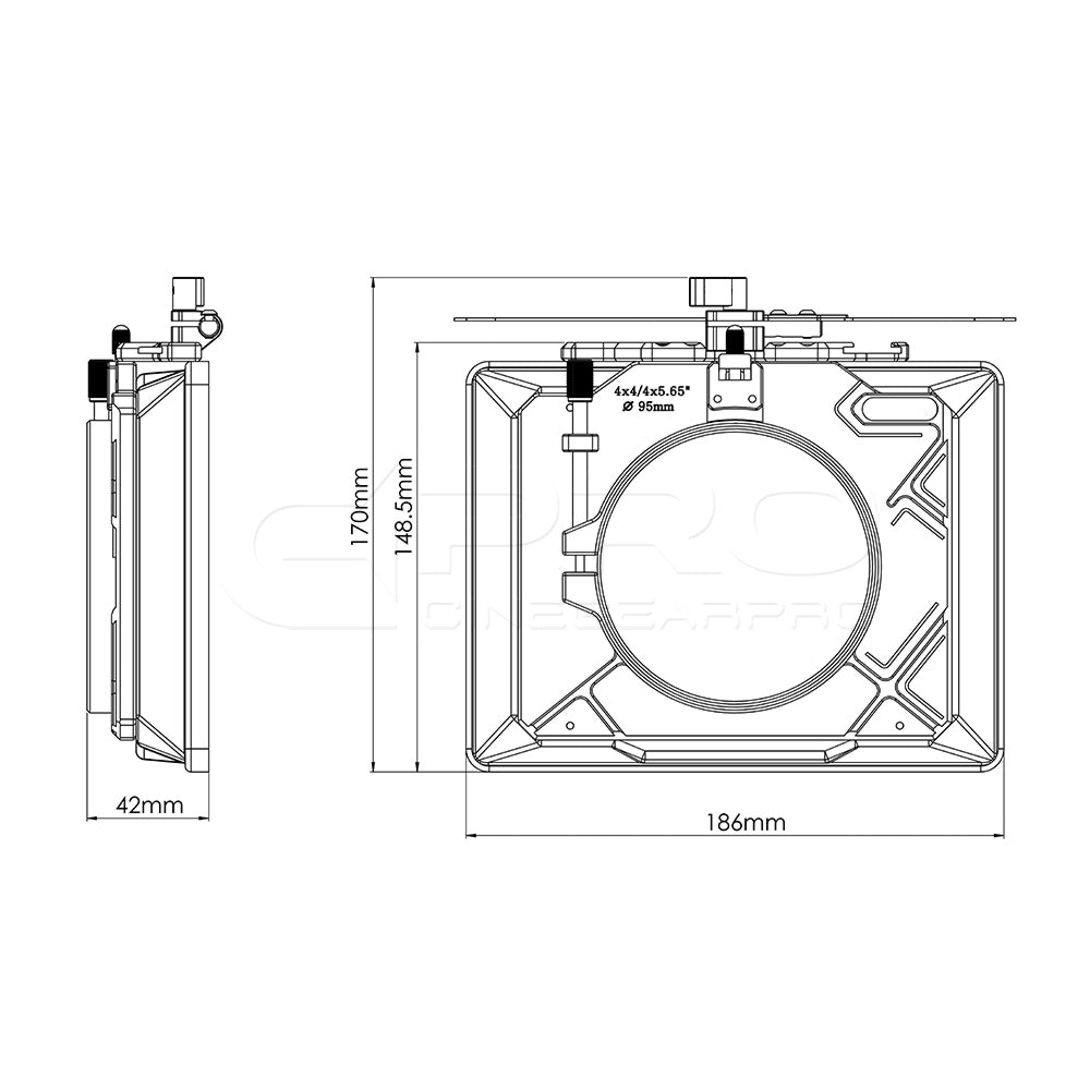 CGPro Indie Carbon Clamp on Mini-Matte box 4x4" / 4x5.65" Matte Box - CINEGEARPRO