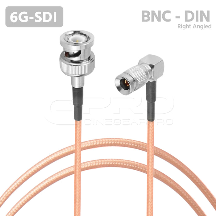 CGPro Ultra Thin Right Angled 1.0/2.3 DIN to BNC Male HD-SDI 6G-SDI Cable SDI Cable - CINEGEARPRO