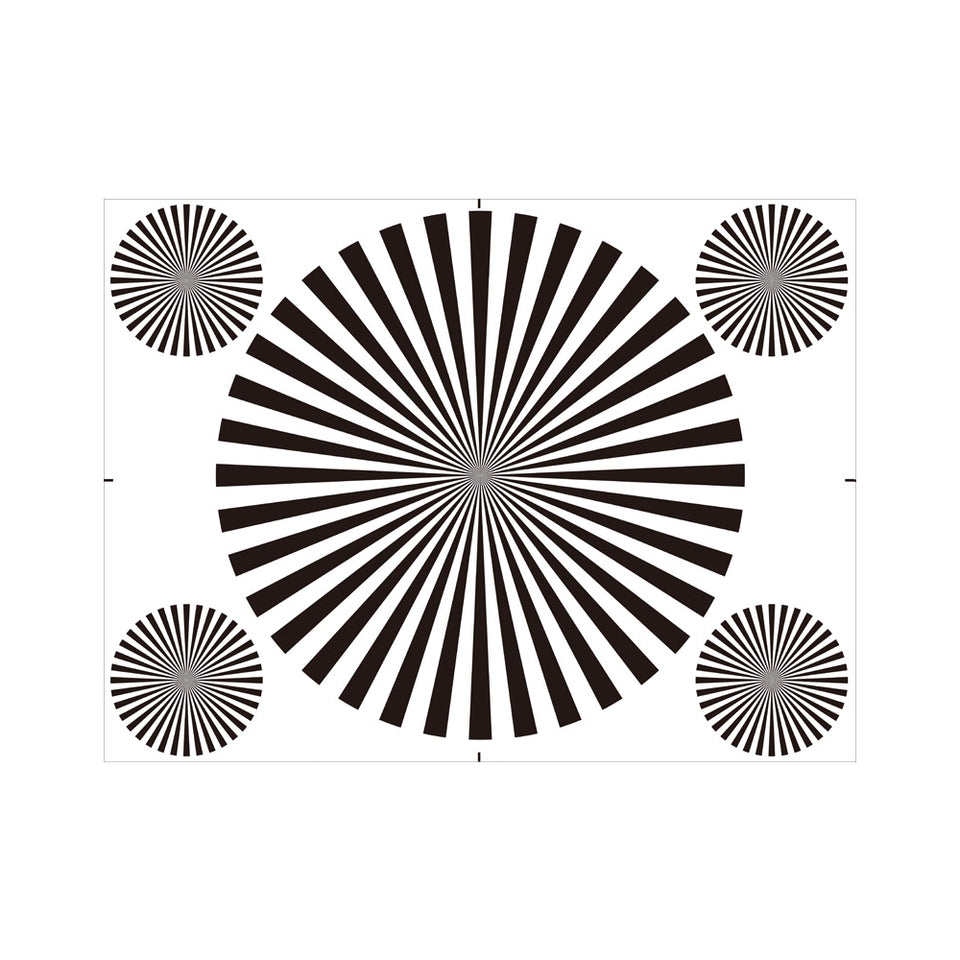 Lens Backfocus Test Chart 400x300mm 36 cycles with corner stars for Printable Camera Focus Chart Free