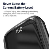 Baseus Q Pow Power Bank 3A 10000mAh Built in USB Type-C Cable Digital Display Battery - CINEGEARPRO