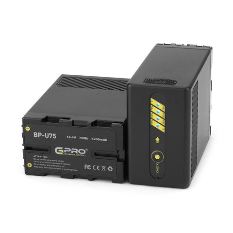 CGPro BP-U75 DV Camcorder Battery (14.4V, 75Wh, 5200mAh) for Sony BP-U Series PXW-FS5 PXW-FS7