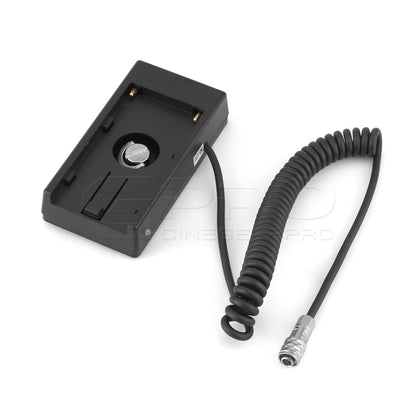CGPro NP-F Battery Plate w/ BMPCC 4K Coiled Power Cable 12V Battery Plate - CINEGEARPRO