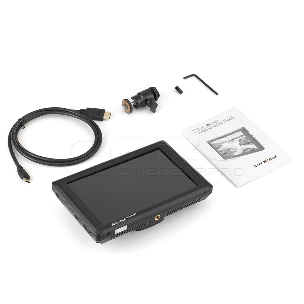 FEELWORLD FW279S 7 Inch 2200nit Daylight Viewable Monitor 3G-SDI 4K HDMI In/Out Monitor - CINEGEARPRO