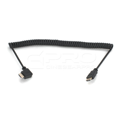 CGPro AM-AML-SC HDMI (A) to Right/Left Angle HDMI (A) Spring Curl Flexible Cable  - CINEGEARPRO