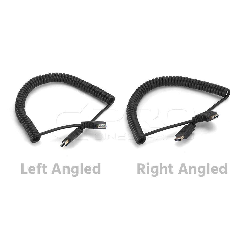 CGPro AM-AML-SC HDMI (A) to Right/Left Angle HDMI (A) Spring Curl Flexible Cable  - CINEGEARPRO