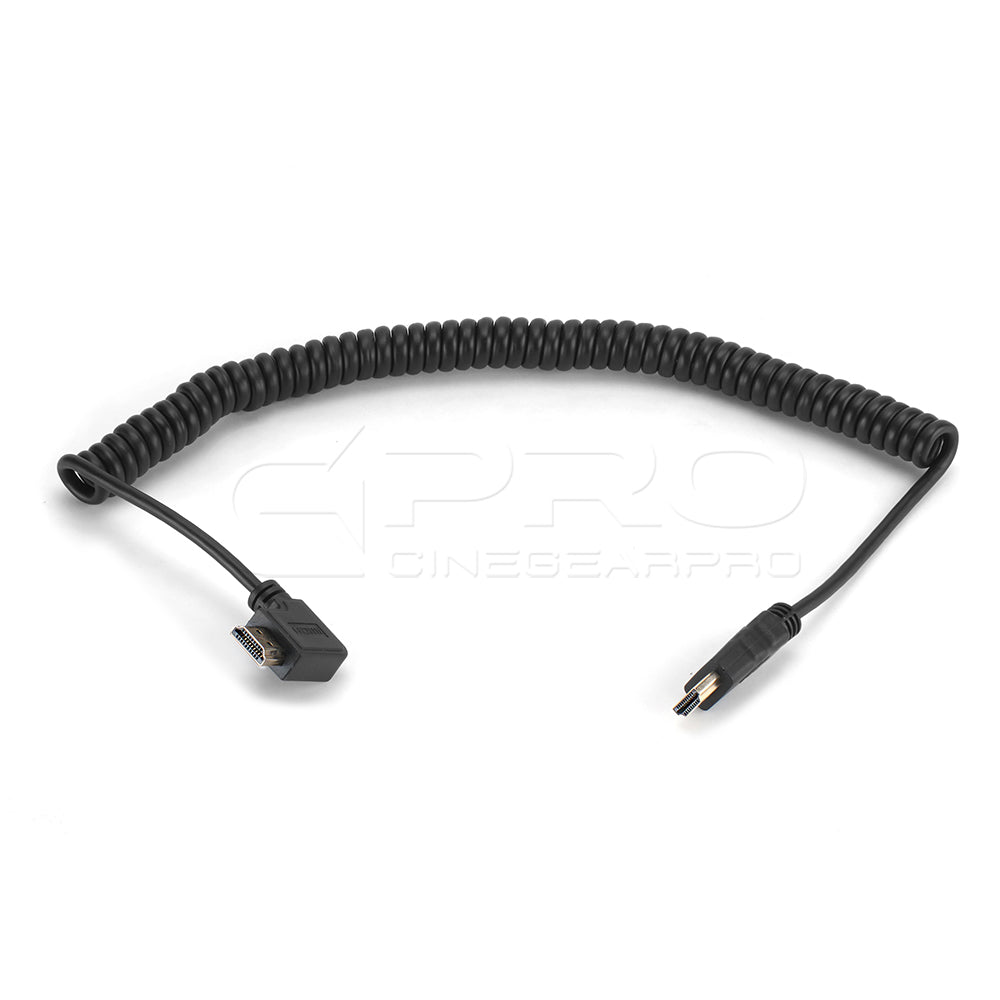 CGPro AM-AML-SC HDMI (A) to Right/Left Angle HDMI (A) Spring Curl Flexible Cable  - CINEGEARPRO