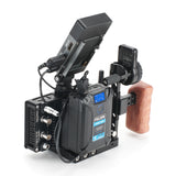 CGPro Compact Camera Half Cage Rig Compatible Monitor/Camera With NATO Left Handle Wooden Grip