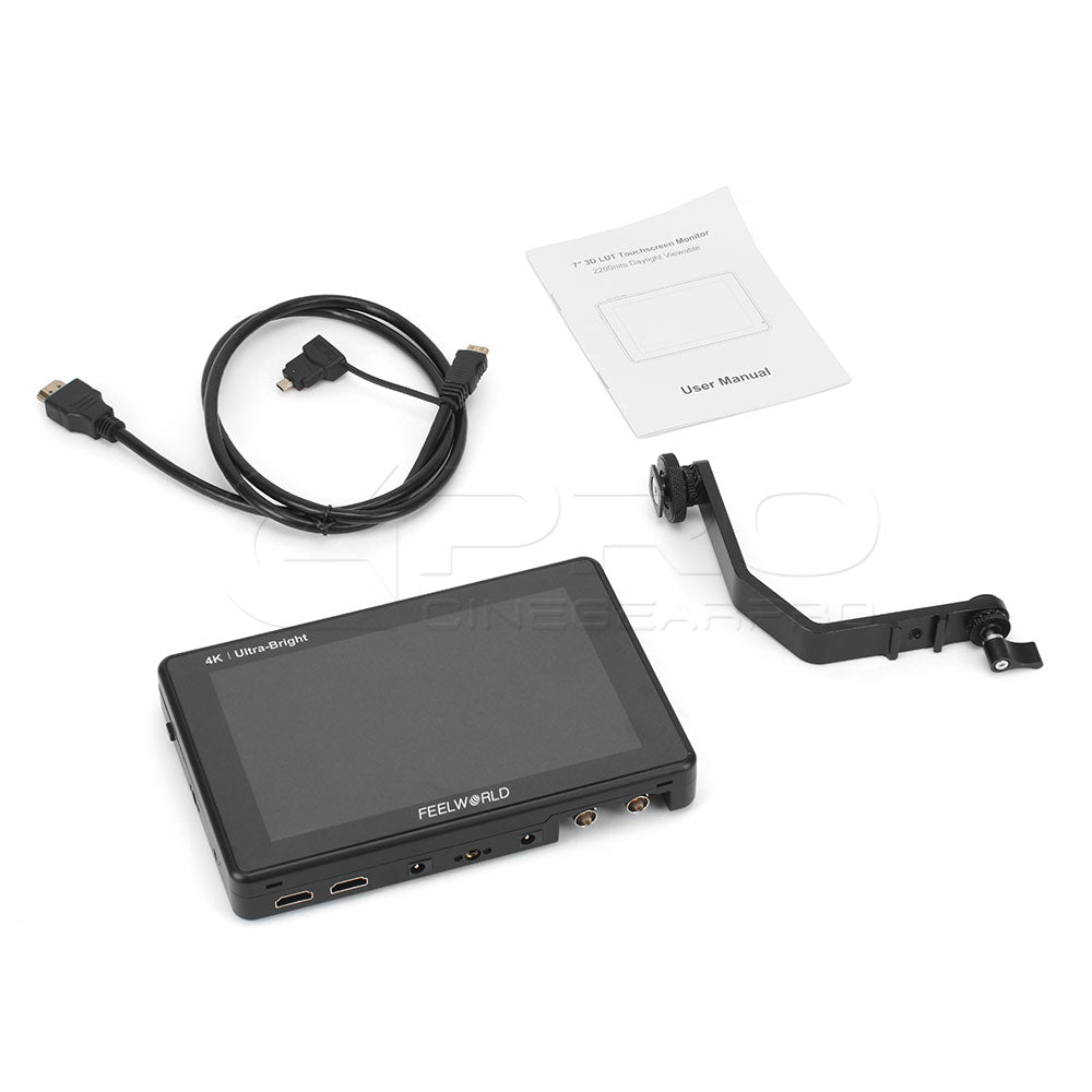 FEELWORLD LUT7S 7 Inch 2200nits 3D LUT Touch Screen DSLR Camera Field Monitor with Waveform VectorScope  - CINEGEARPRO