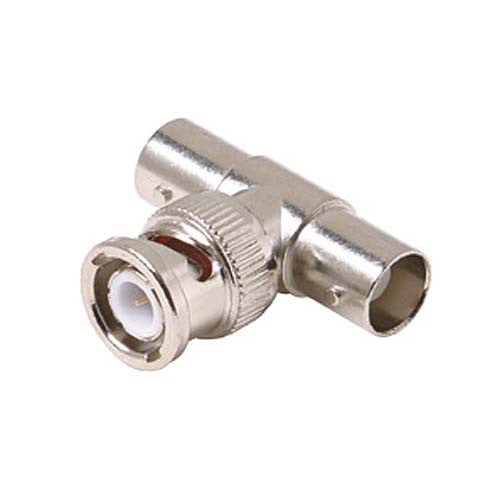 CGPro Eagle BNC Male to 2 BNC Female T Adapter Jack Dual Double Female 75 Ohm Nickel Plated Brass BNC Dual Female to BNC Male Connector Video 1 Pack Signal Cable Joint Extender SDI Cable - CINEGEARPRO