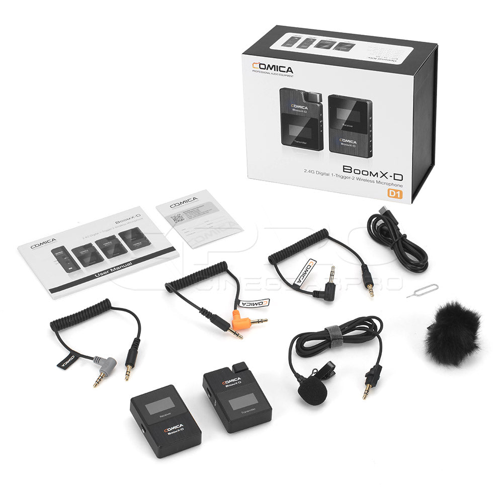 Comica BoomX-D 2.4G Digital Wireless Microphone System for Mirrorless/DSLR Cameras D1/D2