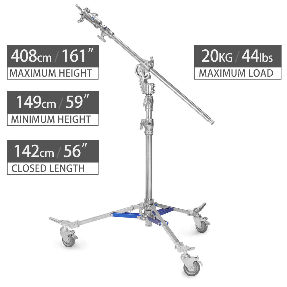CINEGRIPPRO DM-6 Junior Roller Stand with Boom Arm Maximum Height 4080mm/161
