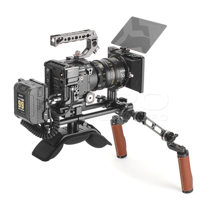CGPro Pro Camcorder Shoulder Rig With Manfrotto QR Base Plate & ARRI Rosette Dual Handgrip