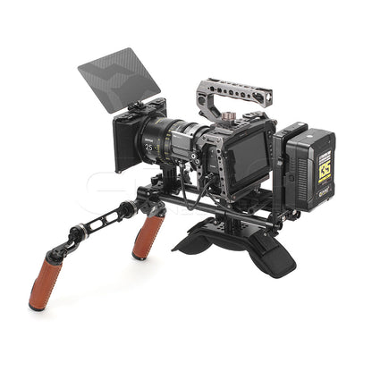 CGPro Pro Camcorder Shoulder Rig With Manfrotto QR Base Plate & ARRI Rosette Dual Handgrip