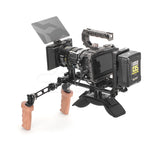 CGPro Pro Camcorder Shoulder Rig With Manfrotto QR Base Plate & ARRI Rosette Wooden Dual Handgrip