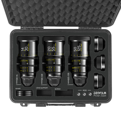 CINECASEPRO 3-Lens Hard Case For DZOFILM Pictor Zoom Cine Lens