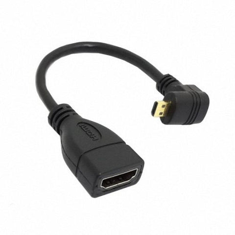 CGPro 90 Degree Down Angled Mini HDMI (D) Male to HDMI (A) Female HDTV Adapter Cable