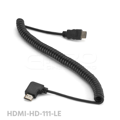 CGPro AM-AML-SC HDMI (A) to Right/Left Angle HDMI (A) Spring Curl Flexible Cable  - CINEGEARPRO
