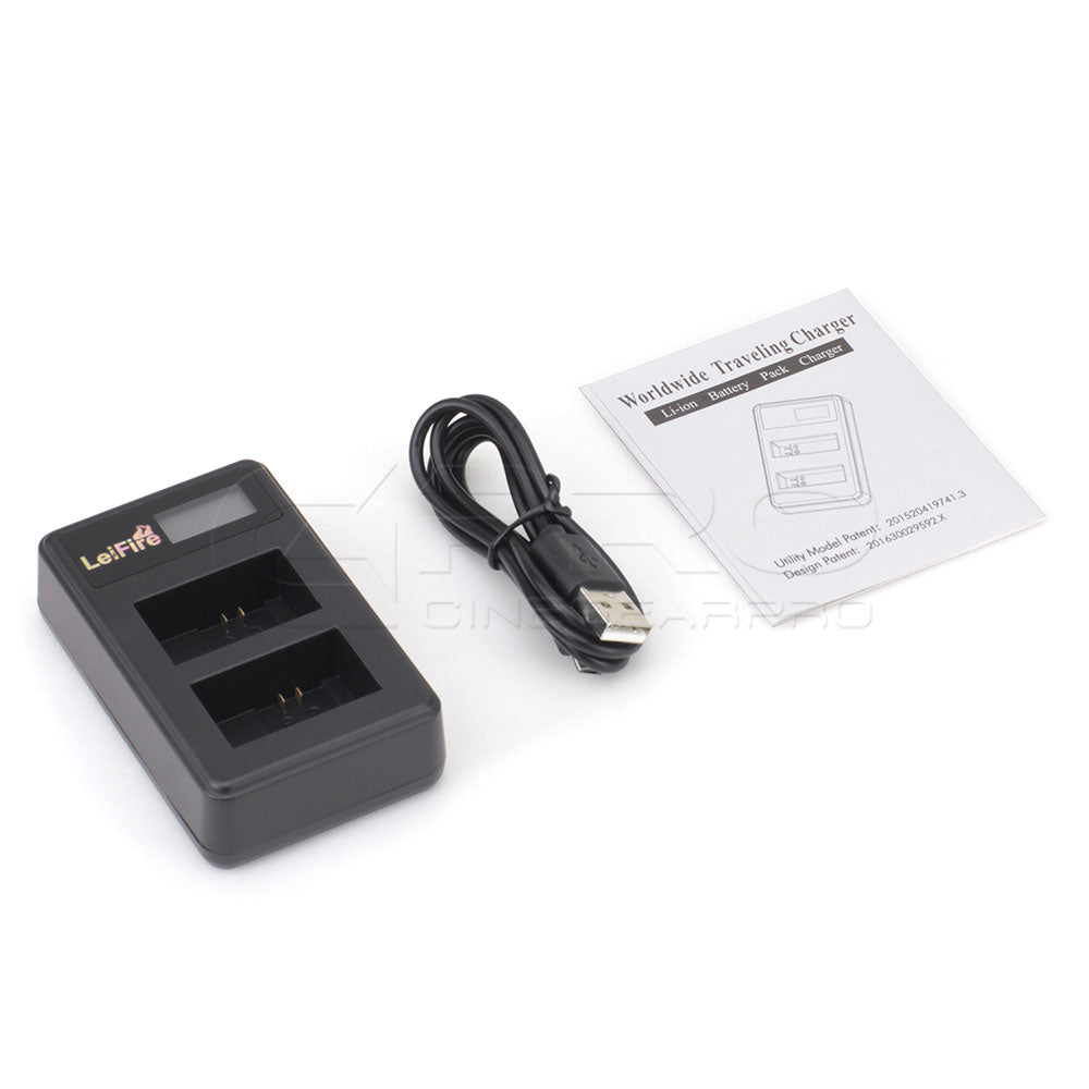 CGPro USB Dual Charger With LCD Display For NP-FW50 Battery Charger - CINEGEARPRO