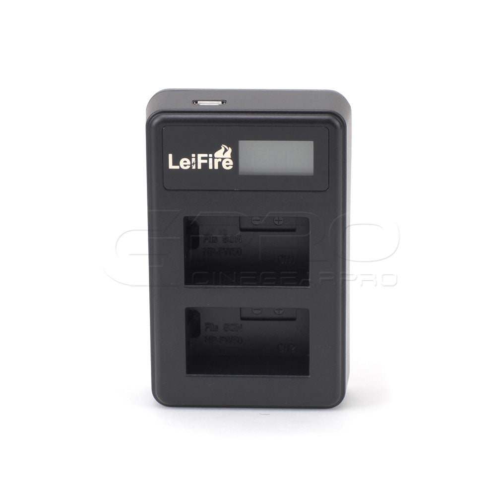 CGPro USB Dual Charger With LCD Display For NP-FW50 Battery Charger - CINEGEARPRO