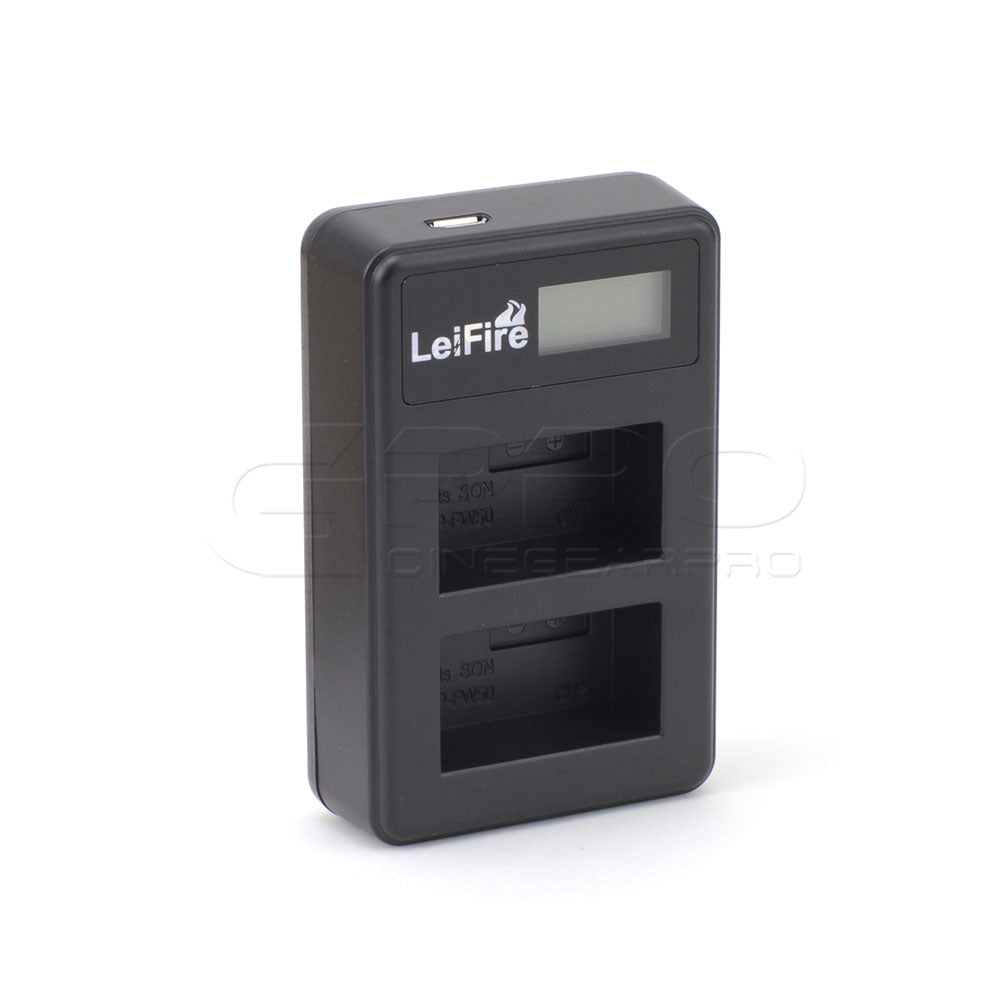 CGPro USB Dual Charger With LCD Display For NP-FW50 Battery Charger - CINEGEARPRO