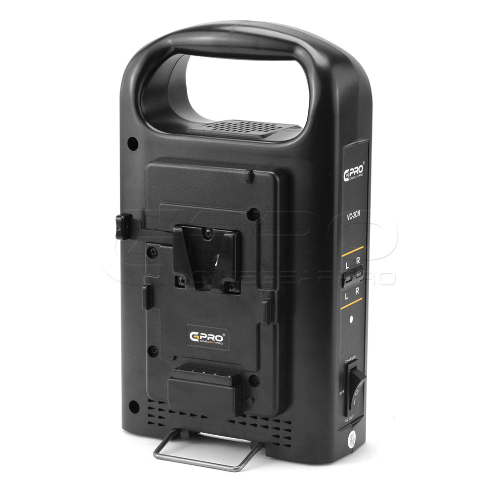 CGPRO VC-2CH Dual Channel Charger For Professional V-Lock Li-ion Camera Batteries Charger - CINEGEARPRO