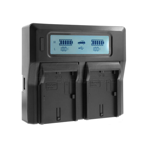 CGPro LP-E6 Dual Digital Battery Charger w/ LCD Display For LP-E6