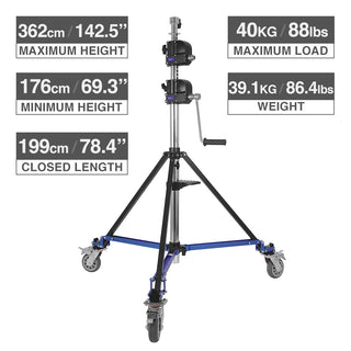 CINEGRIPPRO G07009 Heavy-Duty Double Wind-Up Low Base Steel Roller Stand