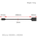 CGPro HYPER-THIN HDMI 2.0 Male to Female Adapter