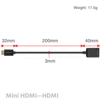 CGPro HYPER-THIN HDMI 2.0 Male to Female Adapter