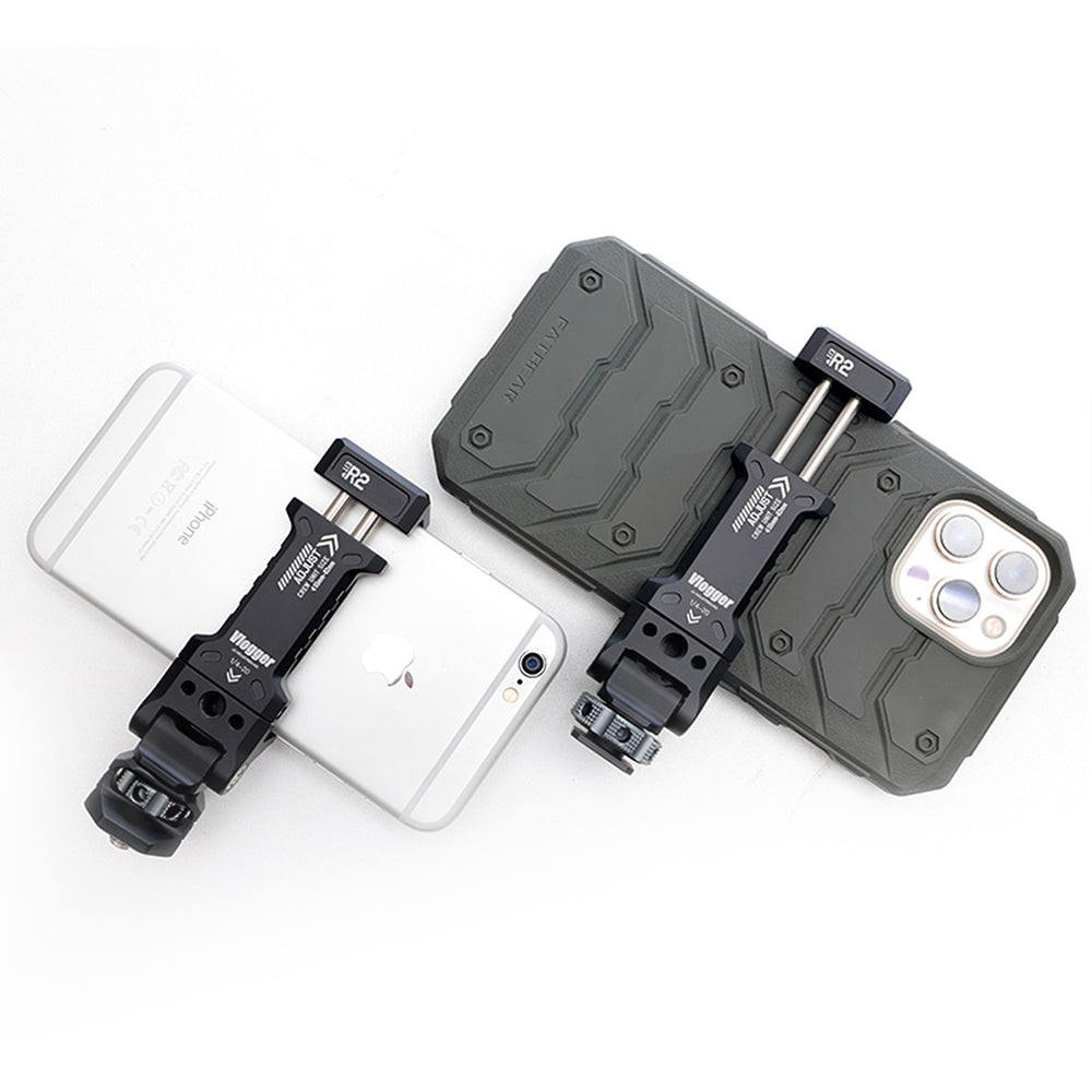 Vlogger Phone Clamp Built in Cold Shoe Apdater and NATO Rail