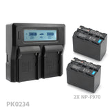 CGPro NP-F Dual Digital Battery Charger w/ LCD Display For NP-F970/750/550