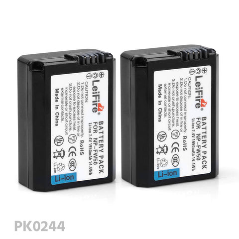 CGPro FW-50 NP-FW50 Lithium-Ion Rechargeable Battery for Sony Alpha a6500/a6400/a6300/a7II/a7S/a7SII