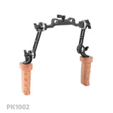 CGPro Wooden Grip With Top ARRI Rosette M6 Thread Connection For DLSR Camera Shoulder Mount Rig Rod Handles - CINEGEARPRO