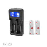 CGPro Double-Slots USB Battery Charger W/ LCD Display for Li-ion/Ni-MH 18650 18350 14500 Batteries