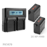 CGPro NP-F Dual Digital Battery Charger w/ LCD Display For NP-F970/750/550