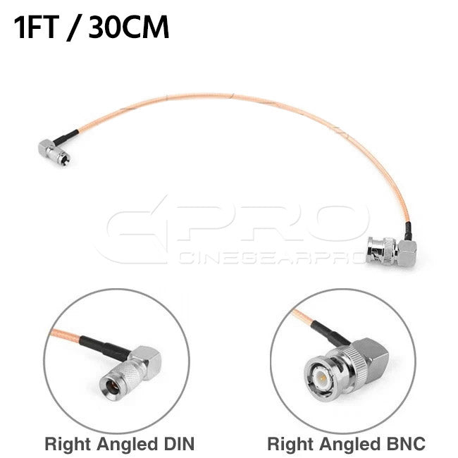 CGPro Ultra Thin Right Angled BNC to Right Angled 1.0/2.3 DIN HD-SDI 6G-SDI Cable SDI Cable - CINEGEARPRO