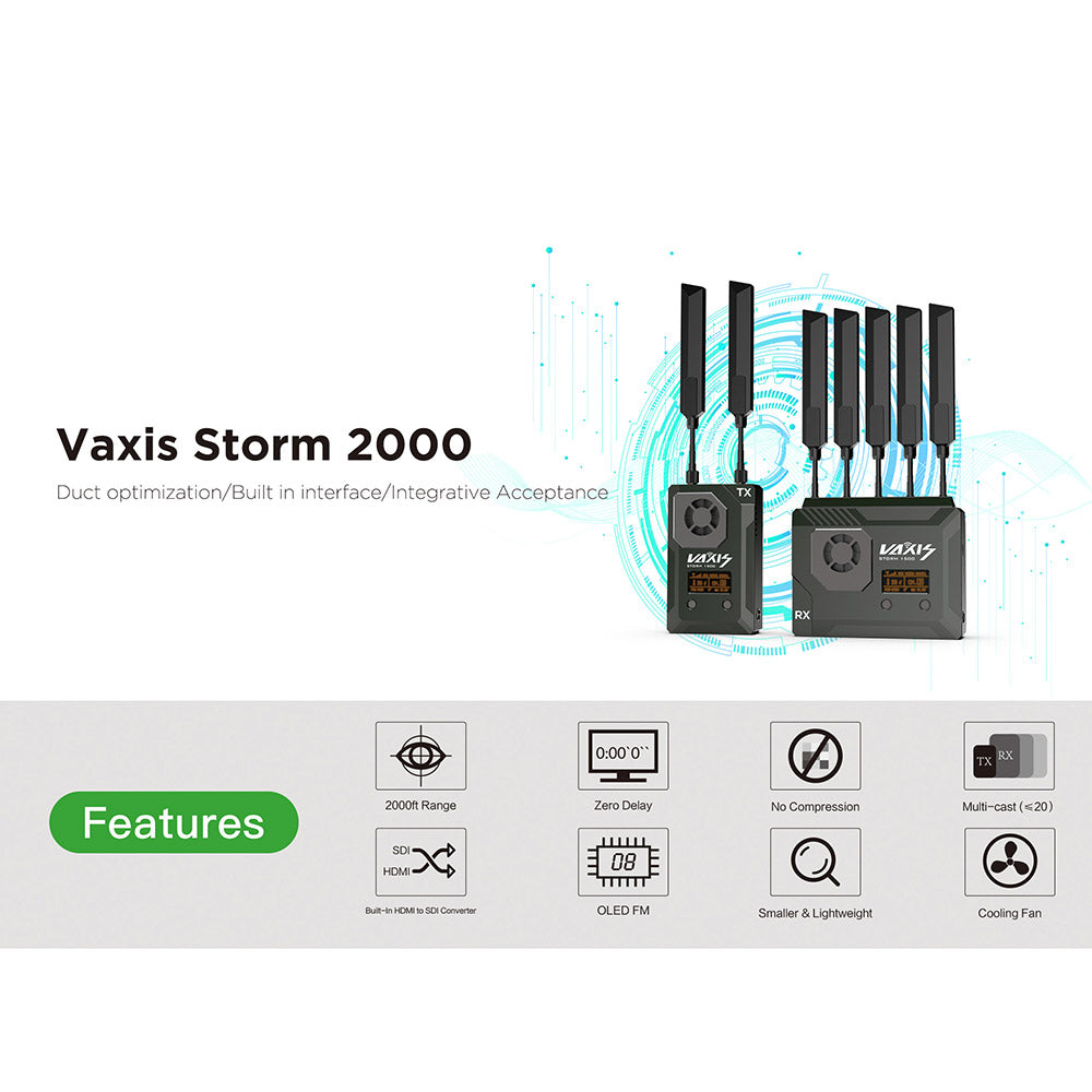 VAXIS Storm 2000 3G-SDI/HDMI Wireless Transmission System (600m/2000ft) Video Transmission - CINEGEARPRO