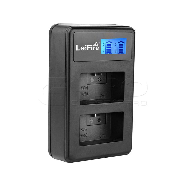 CGPro USB Dual Charger With LCD Display For NP-FW50 Battery Charger - CINEGEARPRO