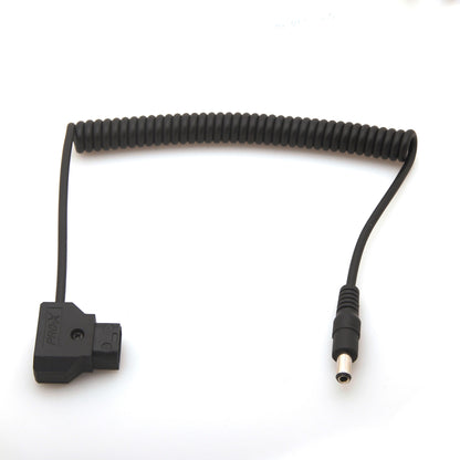 CGPro Coiled D-Tap Male to DC 5.5x2.5mm Cable for DSLR Rig Power V-Mount Anton Battery Power Cable - CINEGEARPRO