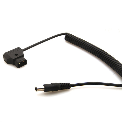 CGPro Coiled D-Tap Male to DC 5.5x2.5mm Cable for DSLR Rig Power V-Mount Anton Battery