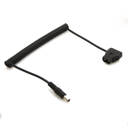 CGPro Coiled D-Tap Male to DC 5.5x2.5mm Cable for DSLR Rig Power V-Mount Anton Battery Power Cable - CINEGEARPRO