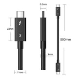 CINEDISKPRO Thunderbolt 3 Cable (40Gbps) 100W USB-C to USB-C 50cm/19.69" E-Mark Chip