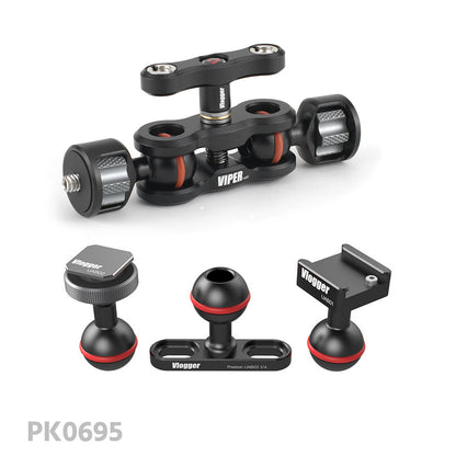 Vlogger Ultra Arm Ball Kit For VIPER Magic Arm With Cold Shoe Mount and Adapter Articulated Arms - CINEGEARPRO