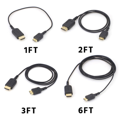 CGPro Hyper-Thin Super Flexible HDMI Cable A Male to C Male (1FT/2FT/3FT/6FT) HDMI Cable - CINEGEARPRO