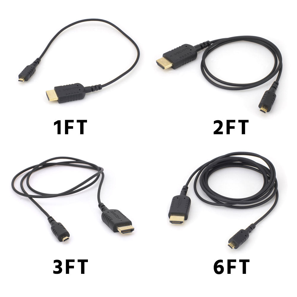 CGPro Hyper-Thin Super Flexible HDMI Cable A Male to D Male (1FT/2FT/3FT/6FT) HDMI Cable - CINEGEARPRO