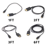 CGPro Hyper-Thin Super Flexible HDMI Cable A Male to D Male (1FT/2FT/3FT/6FT) HDMI Cable - CINEGEARPRO