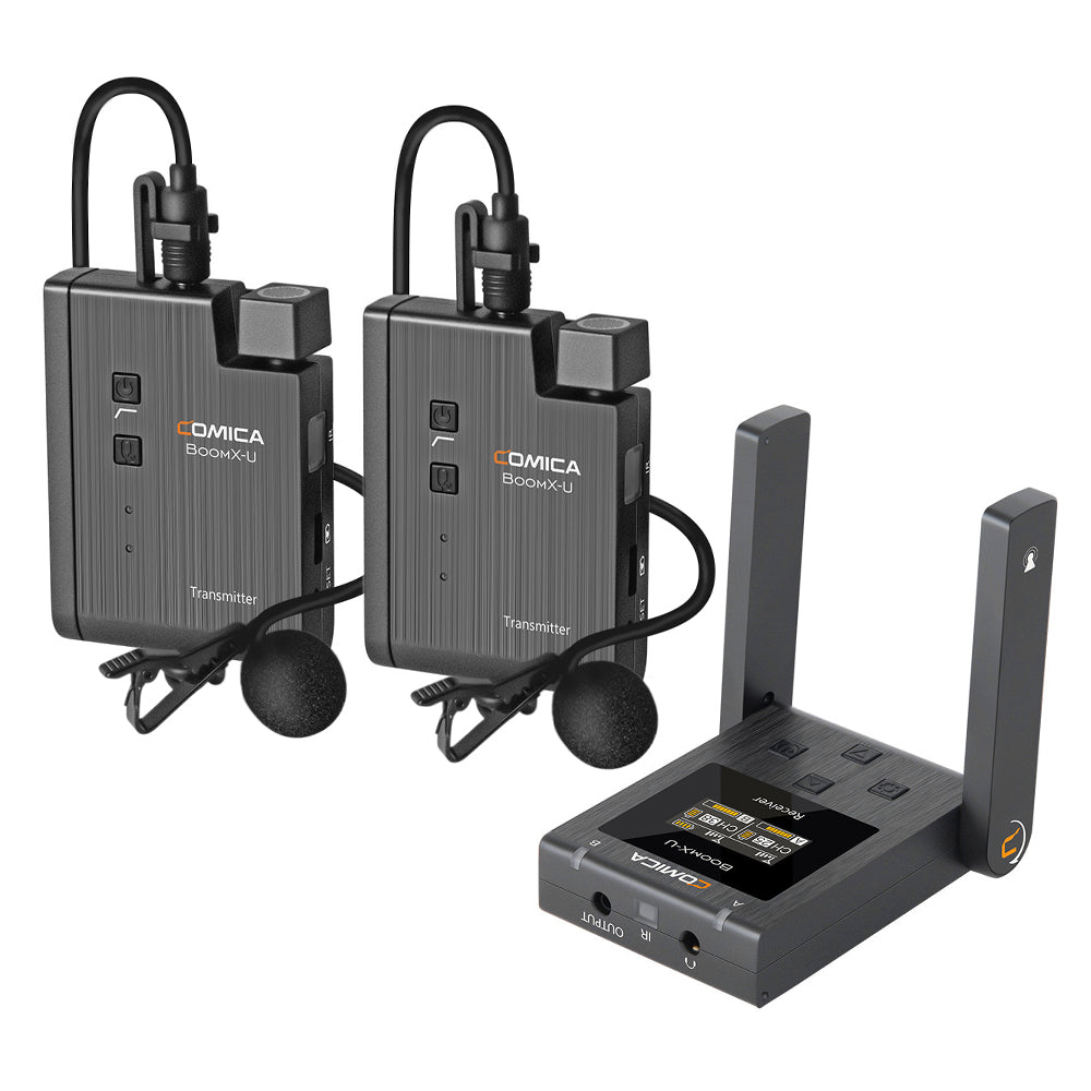 COMICA BoomX-U U2 Broadcasting-Level Multi-functional Mini UHF Wireless Microphone Dual Channel