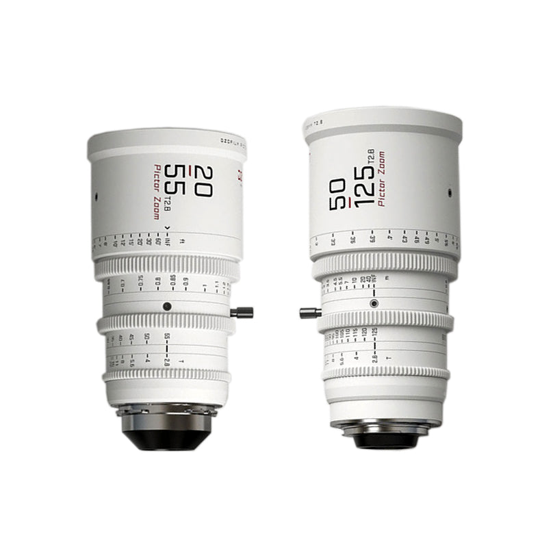 DZOFILM Pictor Zoom Dual Lens Bundle 20-55mm + 50-125mm T2.8 Limited Edition (PL&EF interchangeable Mount, White)